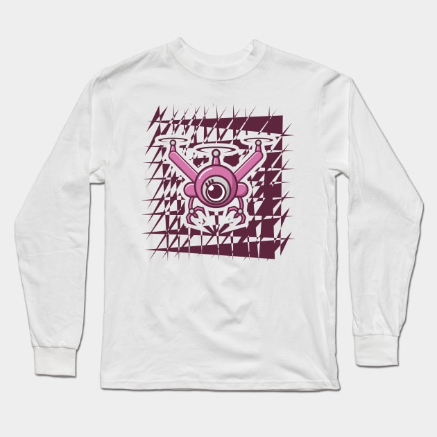 Pink Drone Long Sleeve T-Shirt by Kuys Ed